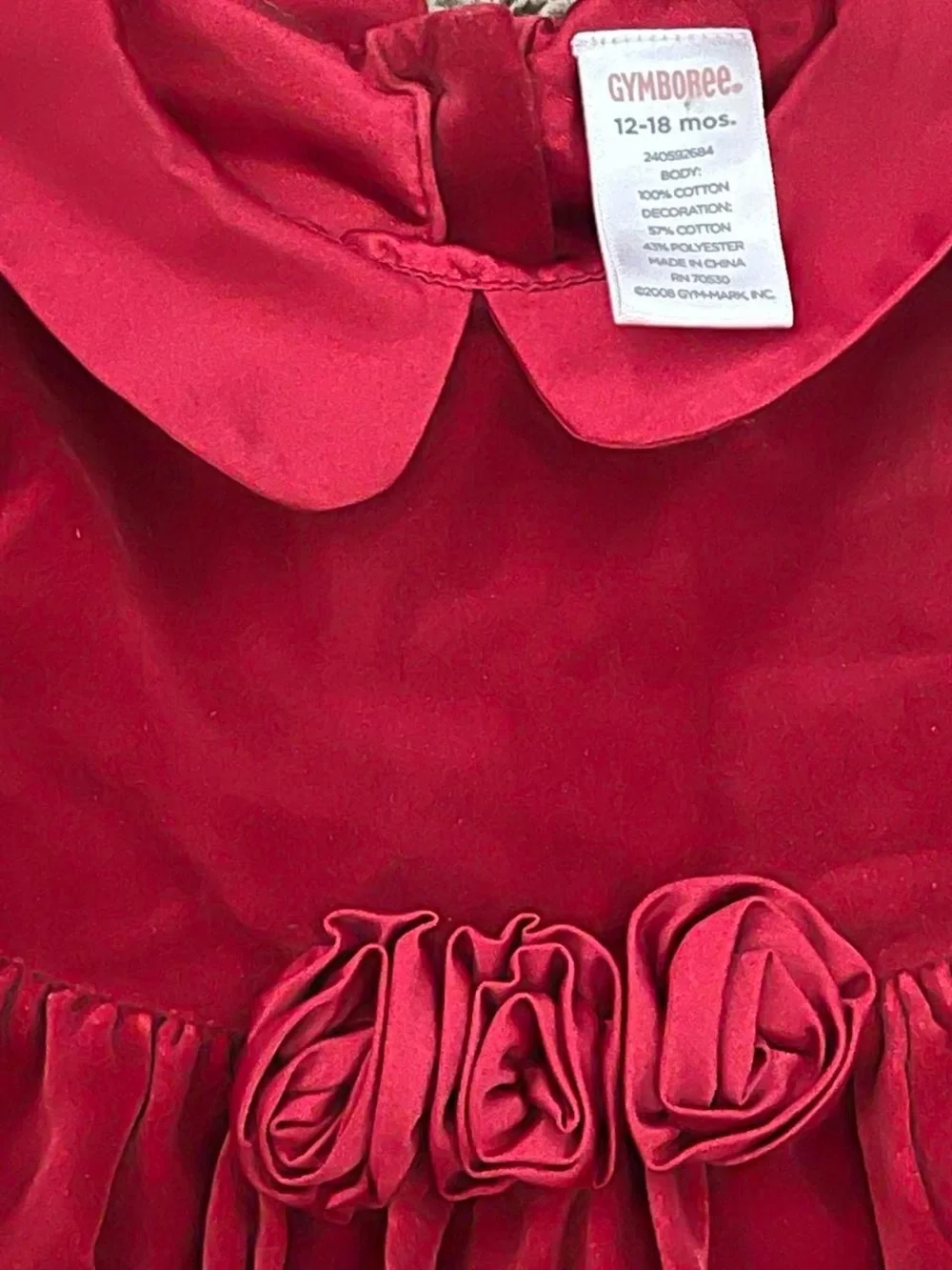 Gymboree Classic Holiday Red Velveteen Dress